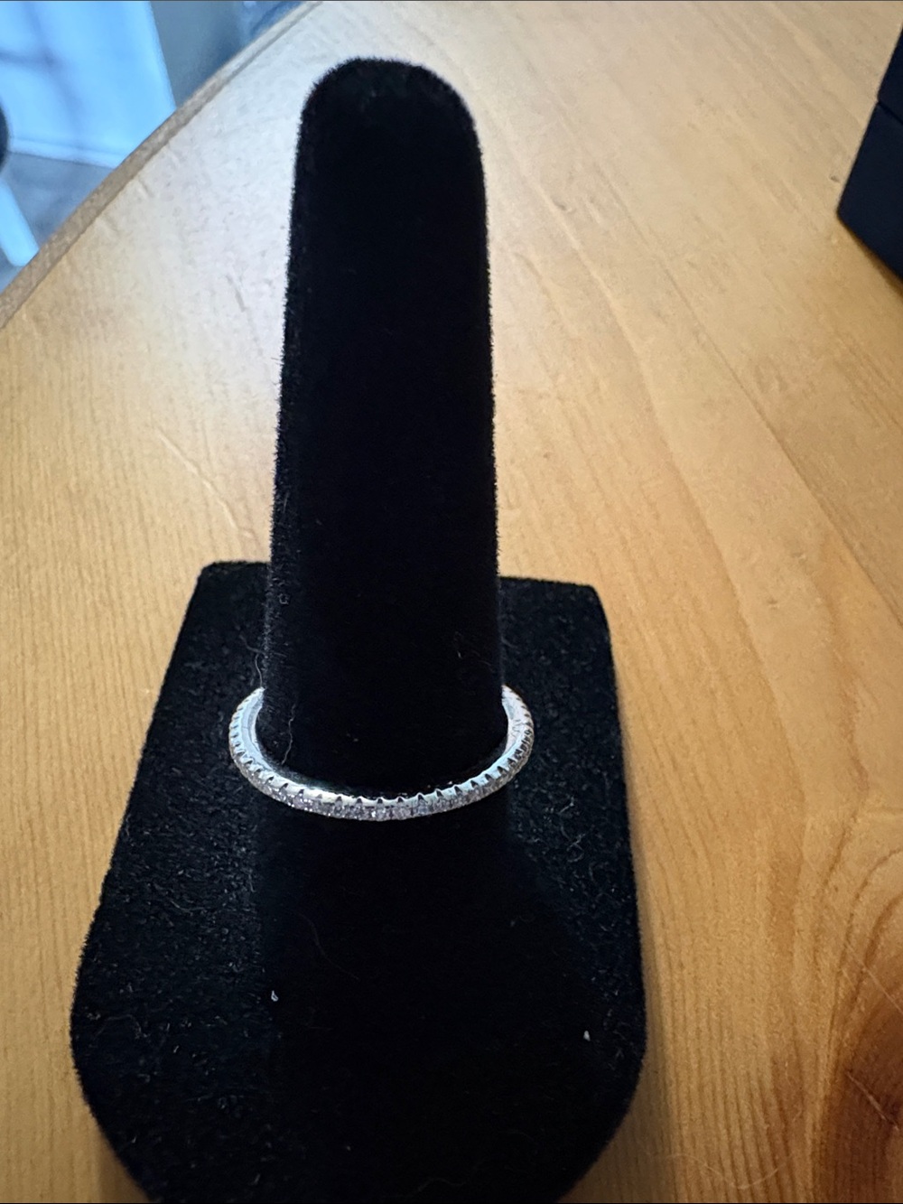 Classic 925 Silver Eternity Band Ring - with moissanite